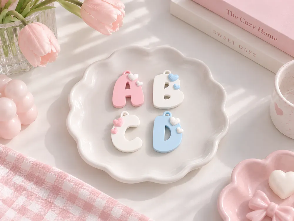 Cute Heart Alphabet Keychain & Bag Charm A, Z, photo 4 of 4 - Cute Heart Alphabet Keychain & Bag Charm A, Z Fashion