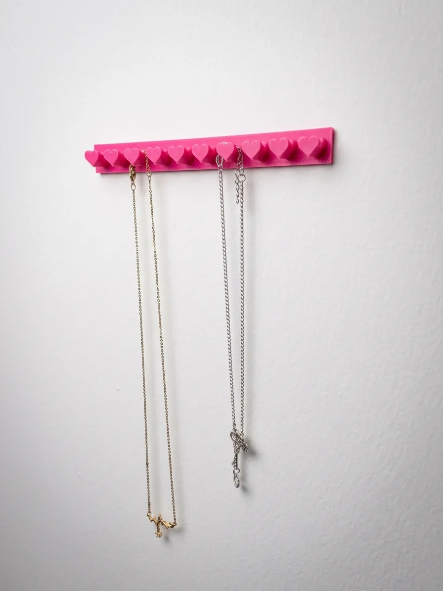 Cute Heart Necklace Holder Wall Jewelry Organizer, photo 3 of 4 - Cute Heart Necklace Holder Wall Jewelry Organizer Fashion