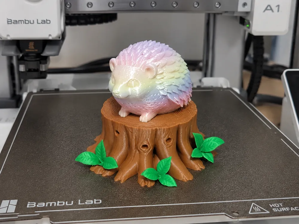 Cute Hedgehog on a Tree Stump, photo 2 of 4 - Cute Hedgehog on a Tree Stump Art