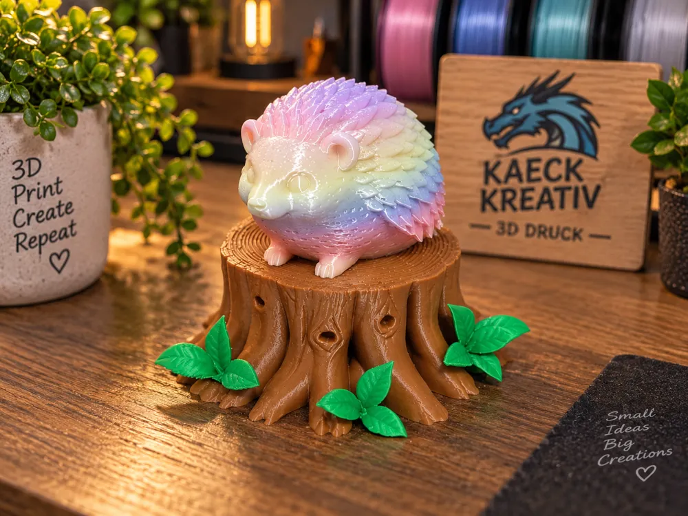 Cute Hedgehog on a Tree Stump, photo 3 of 4 - Cute Hedgehog on a Tree Stump Art