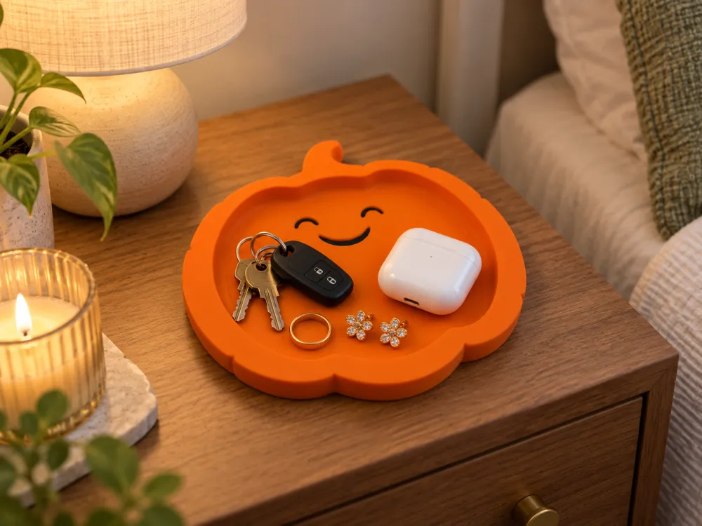Cute Pumpkin Catchall Tray Halloween Autumn Decor, photo 2 of 4 - Cute Pumpkin Catchall Tray Halloween Autumn Decor Household