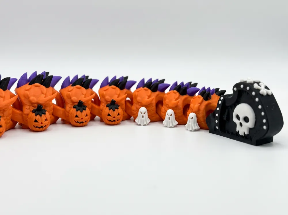 Cute Pumpkin Flexi Dragon, Halloween Toy, photo 4 of 4 - Cute Pumpkin Flexi Dragon, Halloween Toy Fidget & Sensory Toys