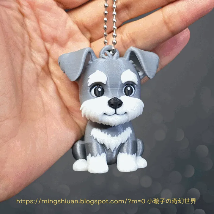 Cute Schnauzer keychain 可愛的雪納瑞犬鑰匙扣 - Photo & Custom Keychains, in stock in India