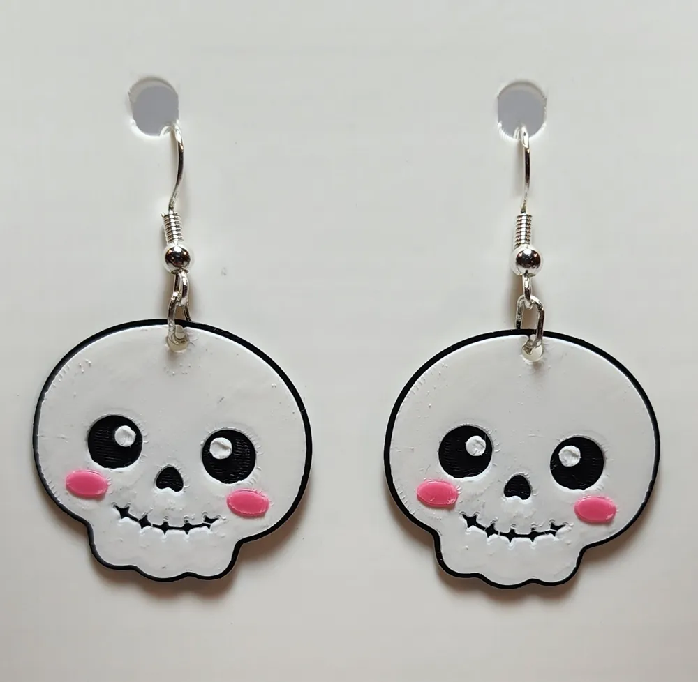 Cute Skeleton Skull Earrings, photo 2 of 4 - Cute Skeleton Skull Earrings Fashion