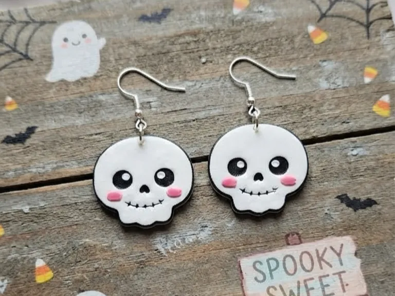 Cute Skeleton Skull Earrings - Earrings, in stock in India