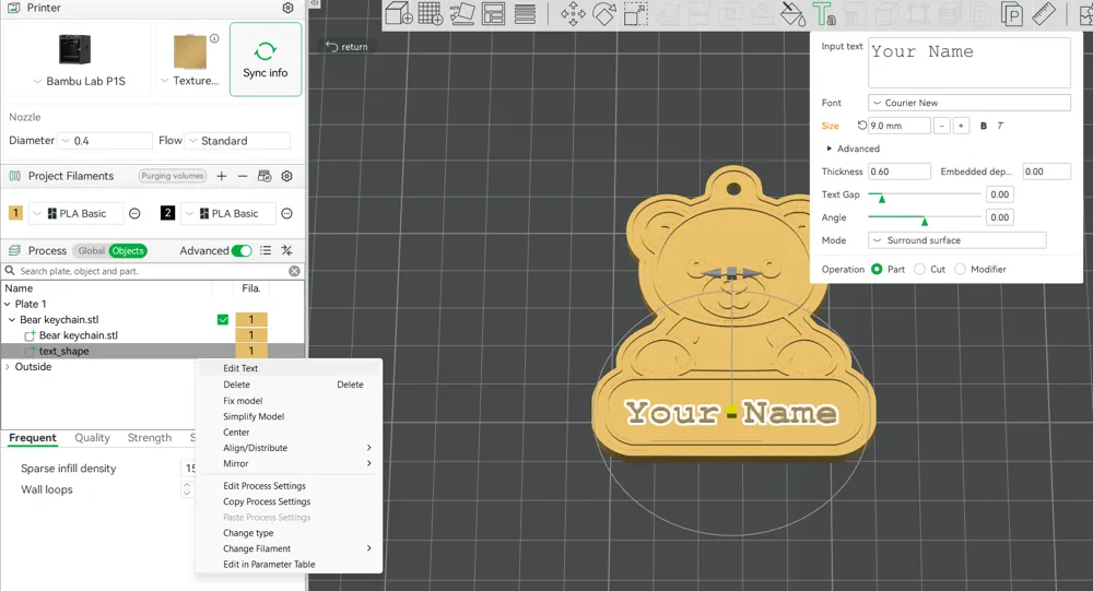 Cute Teddy Bear Name Tag / Backpack Charm, photo 4 of 4 - Bag & Zipper Charms, bag tag
