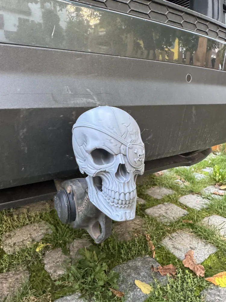 Cyber Pirate Skull Tow Hitch Ball Cover, photo 2 of 4 - Cyber Pirate Skull Tow Hitch Ball Cover Figurines & Collectibles