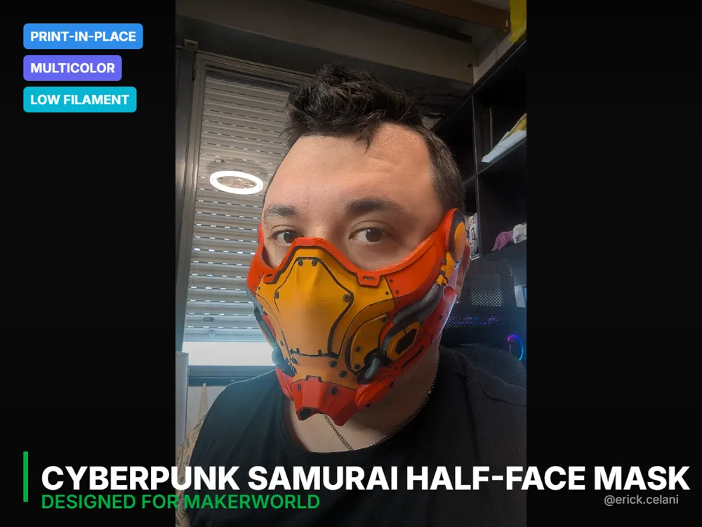 Cyberpunk Samurai Half-Face Mask