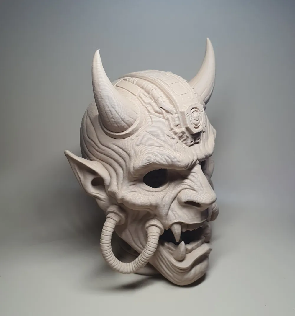 Cyberpunk steampunk Oni demon mask (v 2), photo 3 of 4 - Cyberpunk steampunk Oni demon mask (v 2) Props & Cosplay