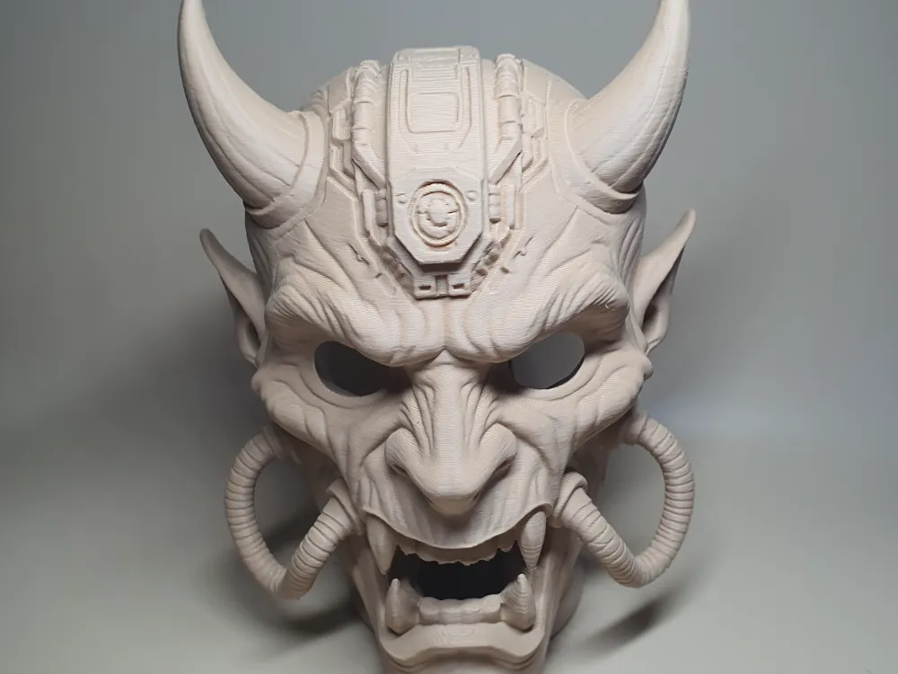 Cyberpunk steampunk Oni demon mask (v 2)