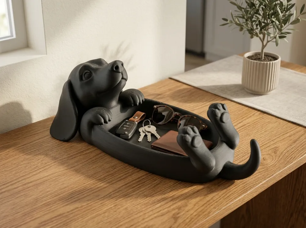 Dachshund Dog Tray, Catchall Organizer, photo 2 of 4 - Dachshund Dog Tray, Catchall Organizer Household