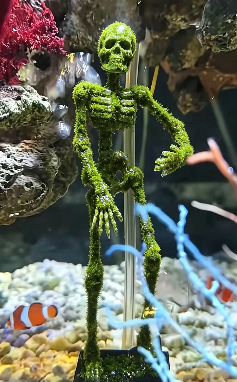Dancing Skeleton Fish Tank Aeration Ornament, photo 3 of 5 - Aquarium Decor, Caves & Hides, dancing skeleton aquarium