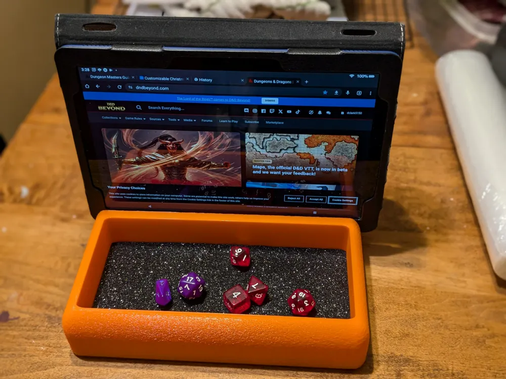 D&D Tablet Stand and Dice Tray, photo 4 of 4 - D&D Tablet Stand and Dice Tray Board Games & Tabletop