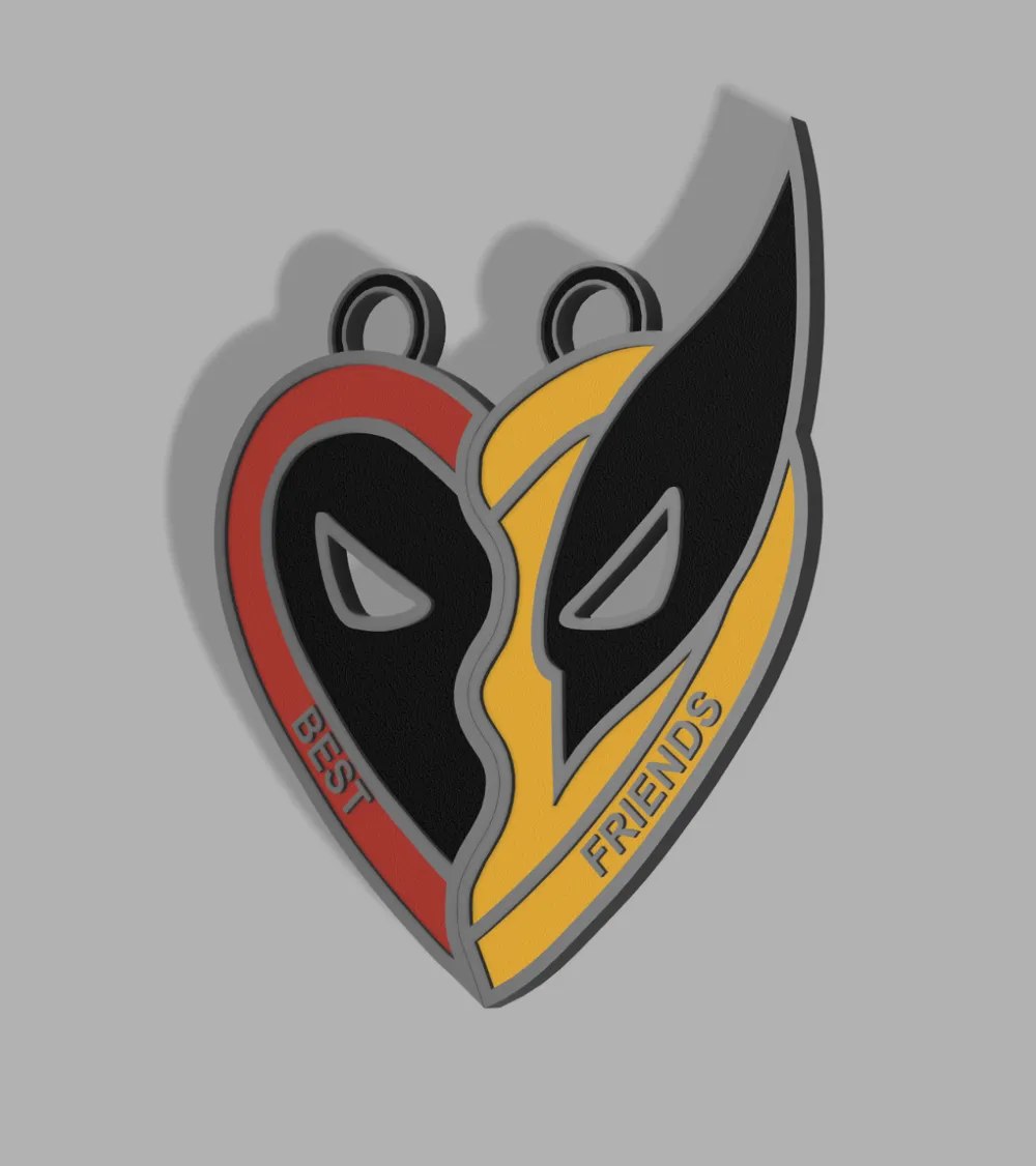 deadpool 3 mask friend necklace/charm