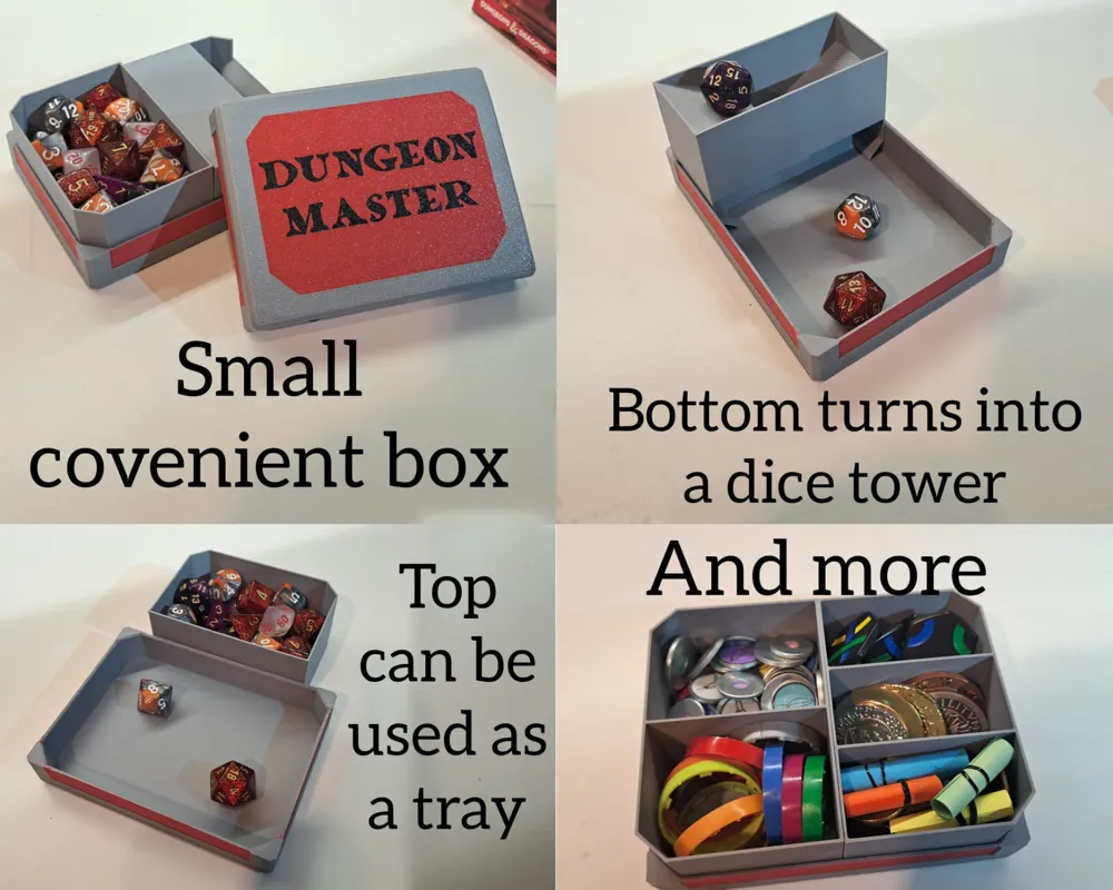 Dice Box, Tray, Tower and More! Modular DnD Box, photo 2 of 4 - Dice Box, Tray, Tower and More! Modular DnD Box Toys & Games