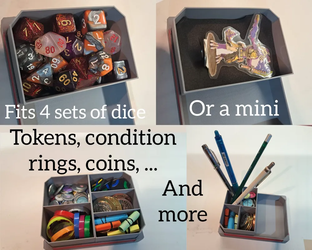 Dice Box, Tray, Tower and More! Modular DnD Box, photo 3 of 4 - Dice Box, Tray, Tower and More! Modular DnD Box Toys & Games