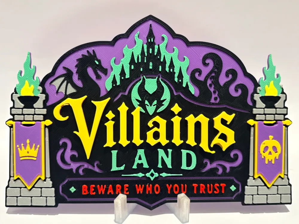 Disney Villains Land Inspired Sign, photo 2 of 4 - Disney Villains Land Inspired Sign Household