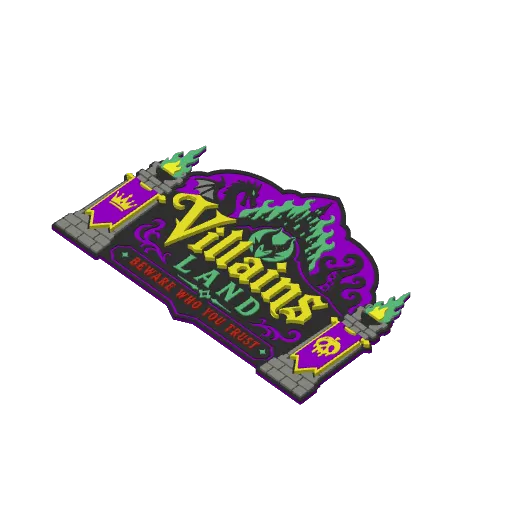 Disney Villains Land Inspired Sign, photo 3 of 4 - Disney Villains Land Inspired Sign Household