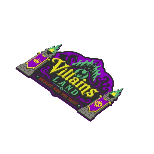 Disney Villains Land Inspired Sign, photo 4 of 4 - Disney Villains Land Inspired Sign Household