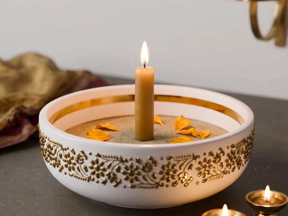 Diwali Decorative Urli Bowl, Indian Candle Pot
