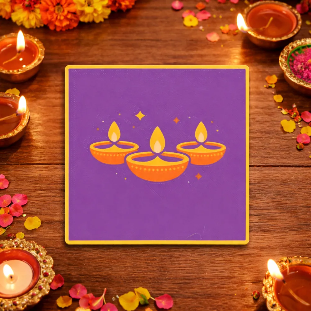 Diwali Diyas Magnet, Dispenser Face, photo 3 of 4 - Diwali Diyas Magnet, Dispenser Face Spiritual & Festive