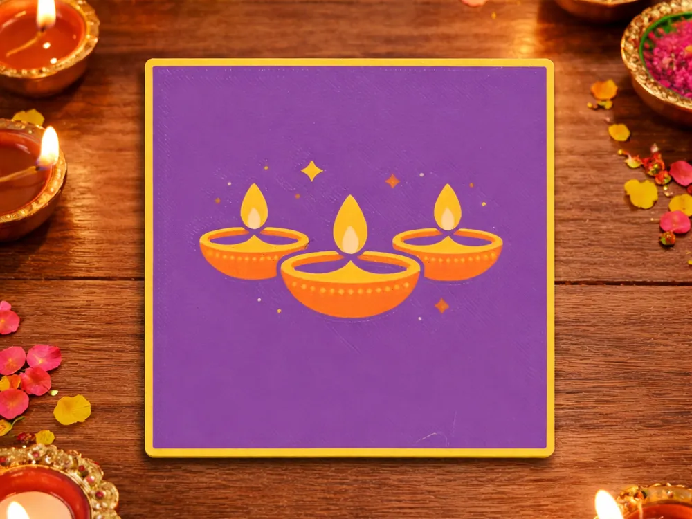 Diwali Diyas Magnet, Dispenser Face
