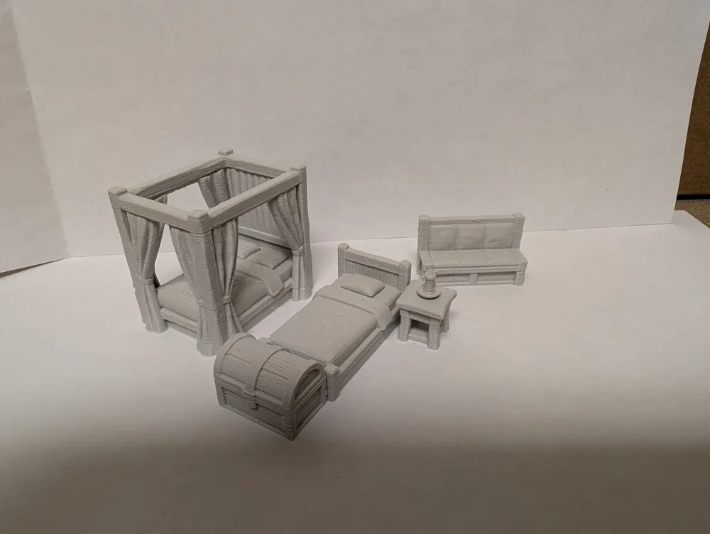 DnD Bedroom scatter terrain miniatures (set of 5), photo 2 of 4 - DnD Bedroom scatter terrain miniatures (set of 5) Miniatures