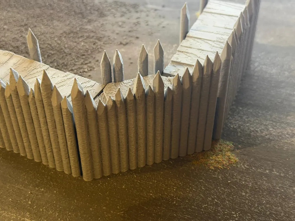 DND - Tabletop - Wooden Palisade Corner, photo 4 of 4 - DND - Tabletop - Wooden Palisade Corner Miniatures