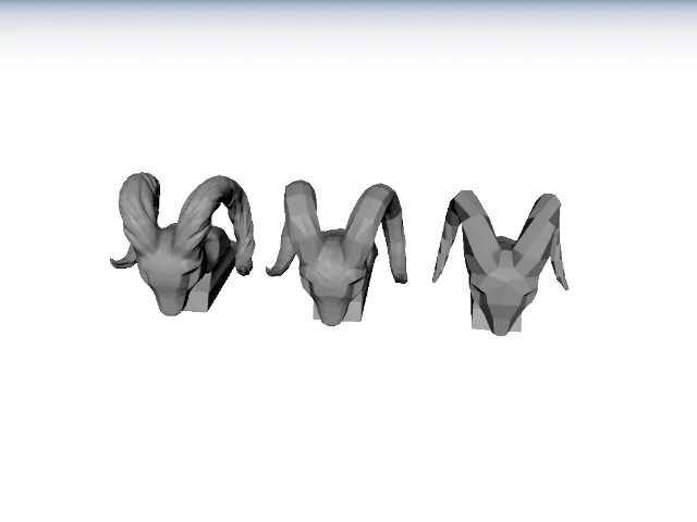 Dodge RAM v2 Hood ornaments High to Low Poly ver., photo 2 of 4 - Car Badges & Emblems, sheep