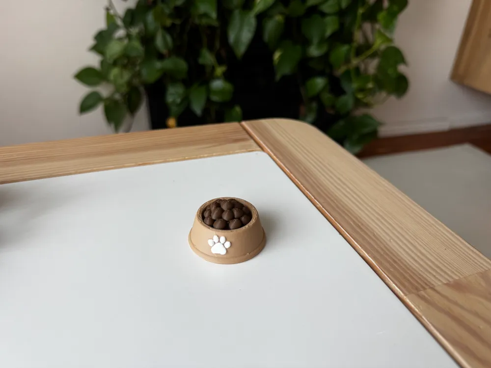 Dog bowl with food