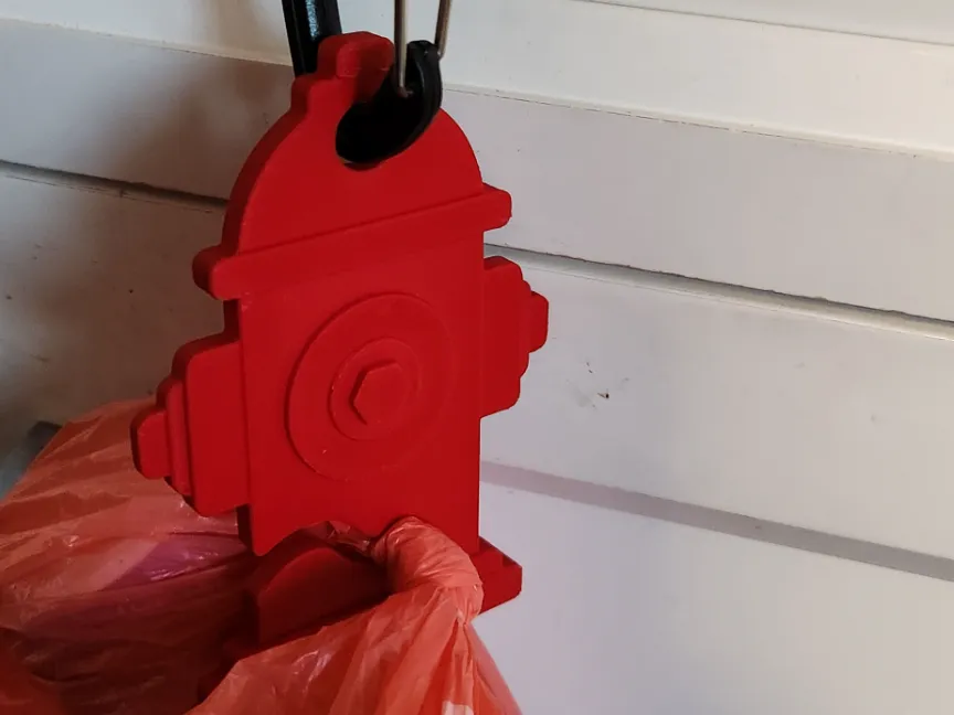 dog fire hydrant to carry full poop bags. - Leash & Poop-bag Holders, in stock
