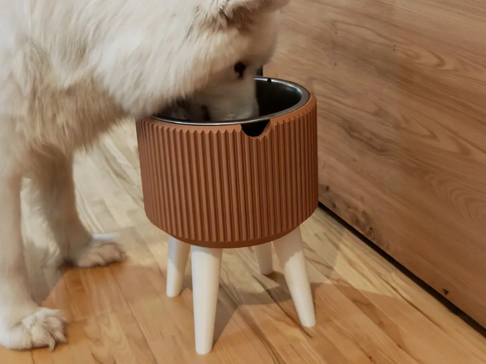 Dog food and water bowl raiser stand