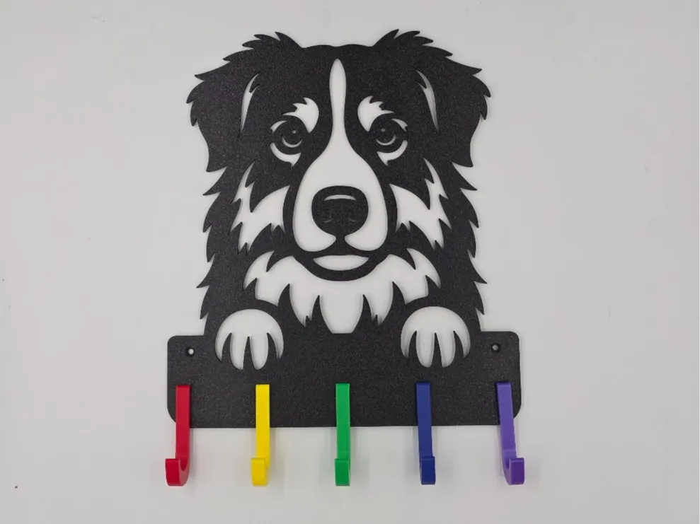 Dog Leash & Collar Holder, Australian Shepherd