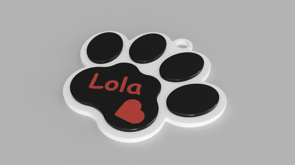Dog paw Keychain with name, another view - Name & Letter Keychains, keychain accessory