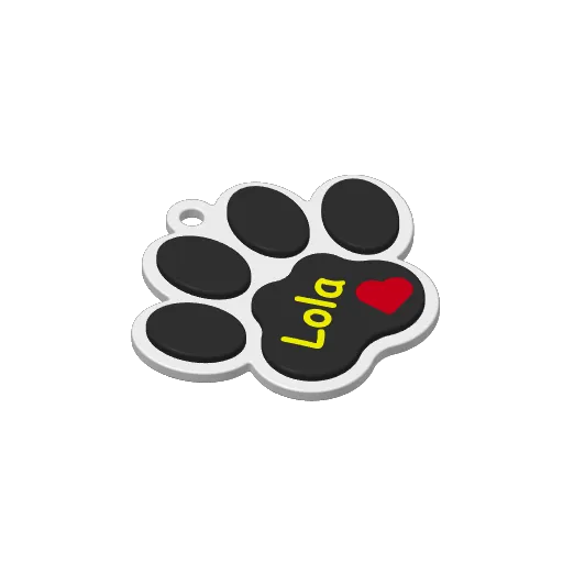 Dog paw Keychain with name, another view - Name & Letter Keychains, key chain
