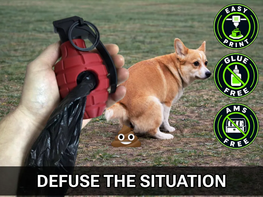 Dog Poop Bag Holder, MK2 grenade - Leash & Poop-bag Holders, in stock