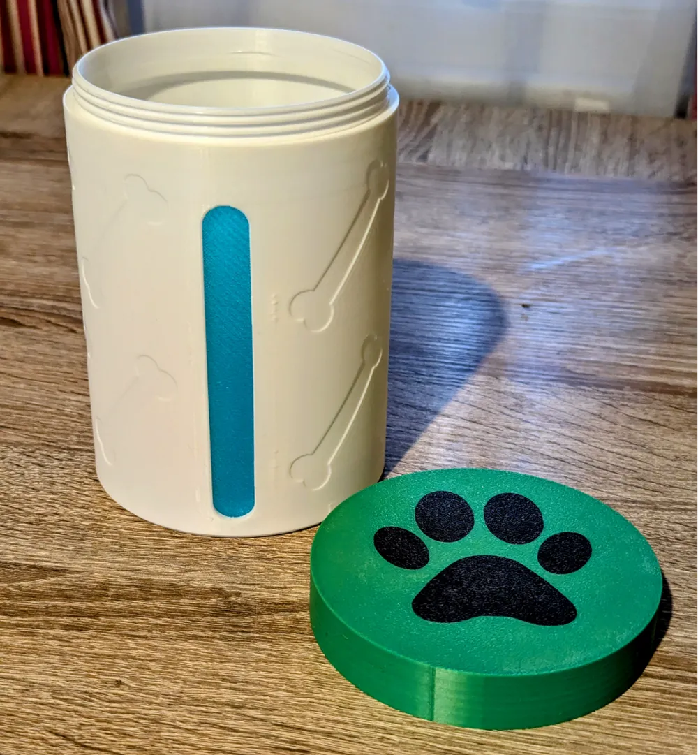 Dog treat jar with content level window