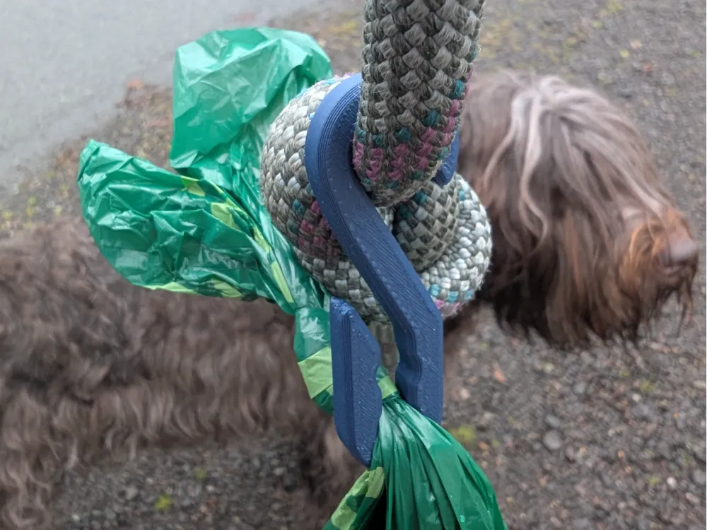 Dog Waste Bag Leash Hook for 11mm Rope Leash - Leash & Poop-bag Holders, in stock