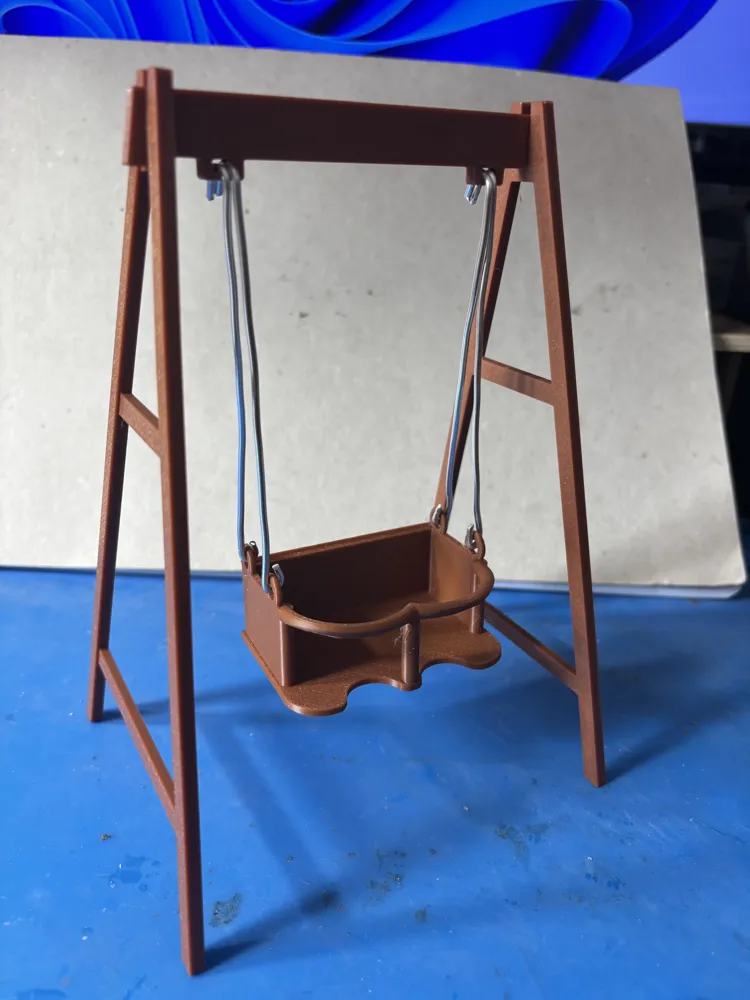 Dolls House Childs Garden Swing, 1:12 scale, photo 2 of 5 - Dolls & Pretend Play, dolls house accessories