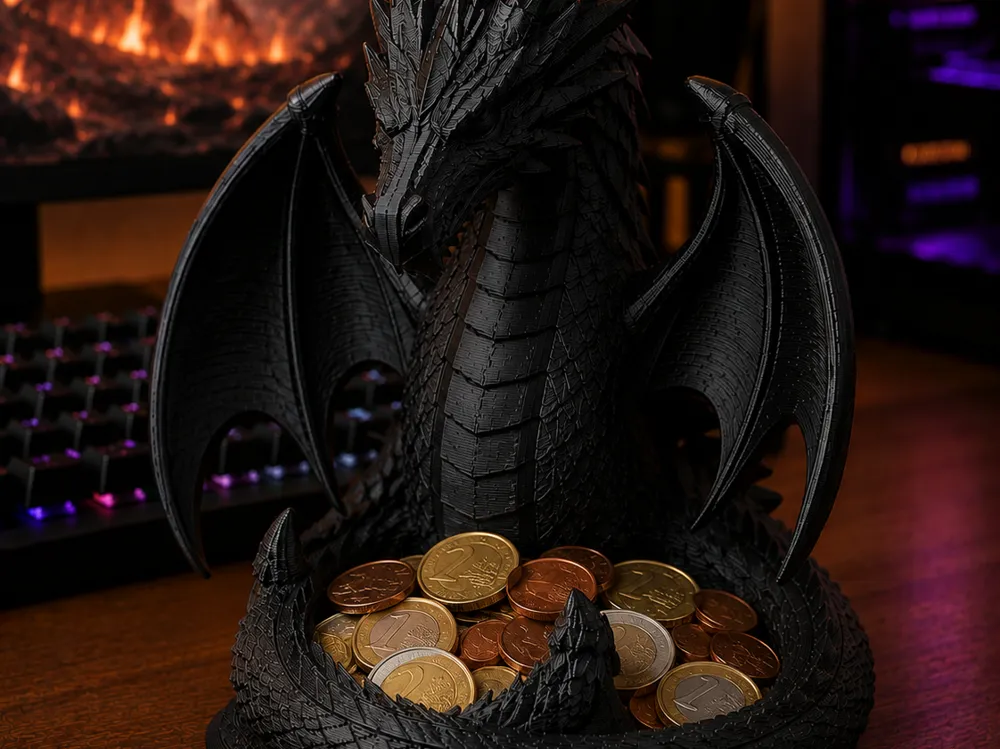 Dragon Coin Bowl, Desk Treasure Organizer, photo 2 of 3 - Dragon Coin Bowl, Desk Treasure Organizer Household