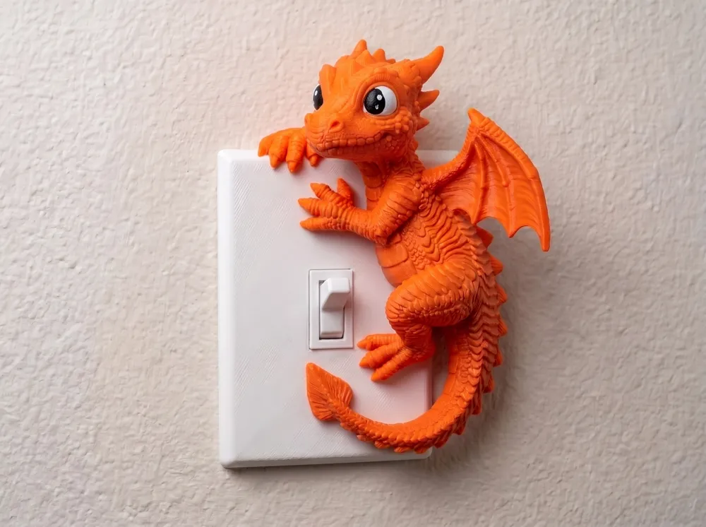 Dragon Light Switch Cover Fantasy Dragon WallPlate, photo 2 of 4 - Dragon Light Switch Cover Fantasy Dragon WallPlate Household