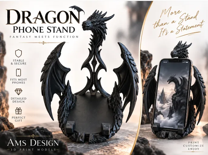 Dragon Phone Stand, Gothic Fantasy Holder - Character & Novelty Mobile Stands, in stock in India