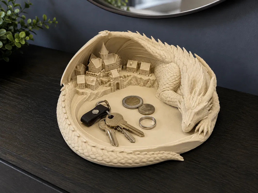 Dragon’s Cradle, Sleeping Dragon Catch-All Tray, photo 2 of 5 - Dragon Figures, catch all tray