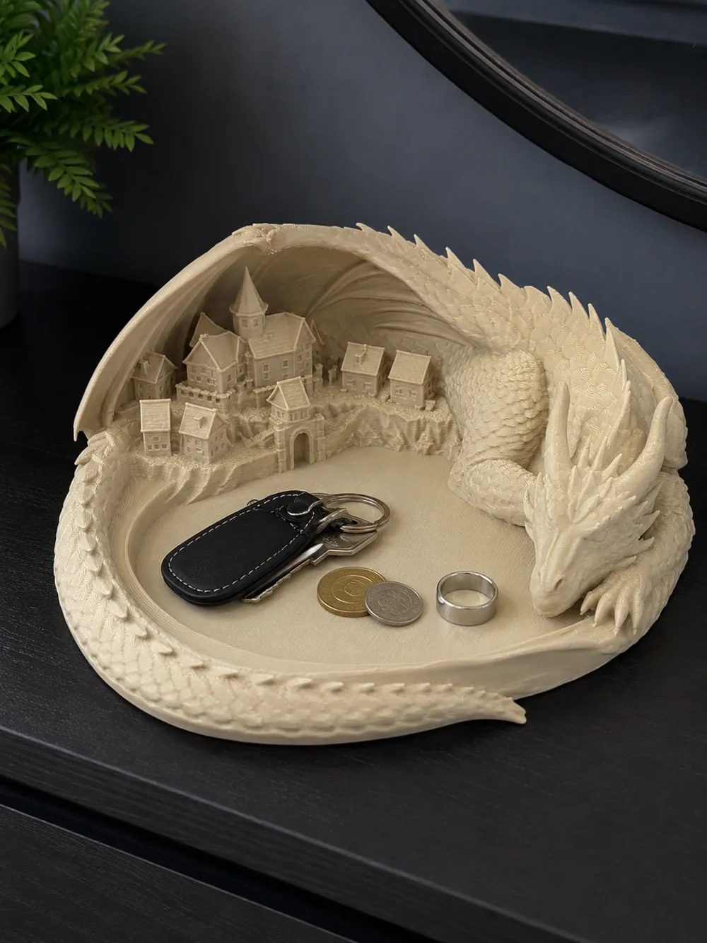 Dragon’s Cradle, Sleeping Dragon Catch-All Tray, photo 3 of 5 - Dragon Figures, catch tray