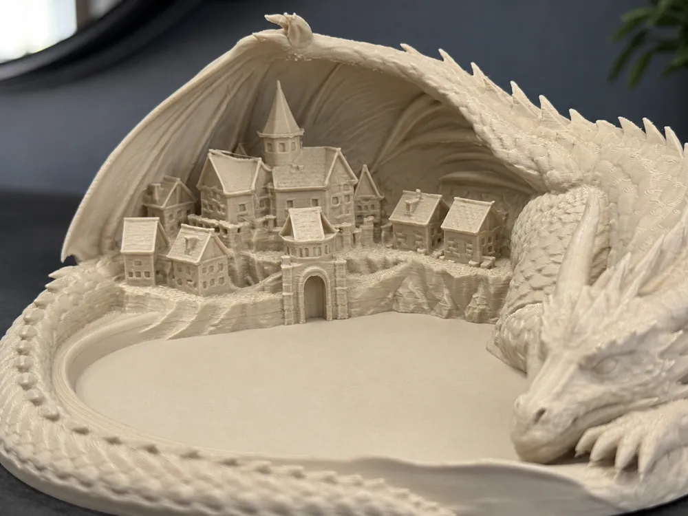 Dragon’s Cradle, Sleeping Dragon Catch-All Tray, photo 5 of 5 - Dragon Figures, key bowl