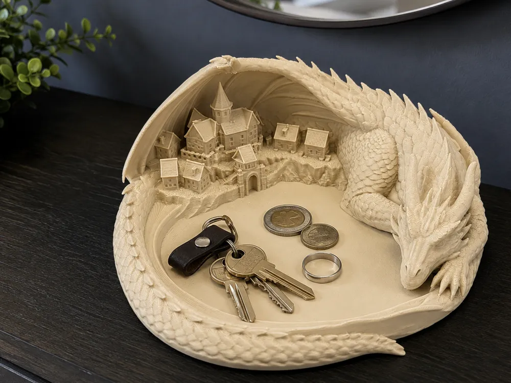 Dragon’s Cradle, Sleeping Dragon Catch-All Tray - Dragon Figures, in stock