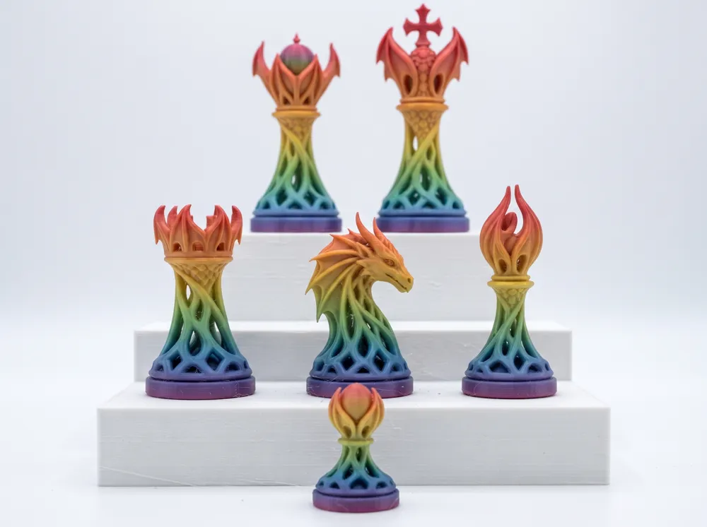 Dragonic Lattice Chess Set, Voronoi Chess Set, photo 2 of 4 - Dragonic Lattice Chess Set, Voronoi Chess Set Board Games & Tabletop