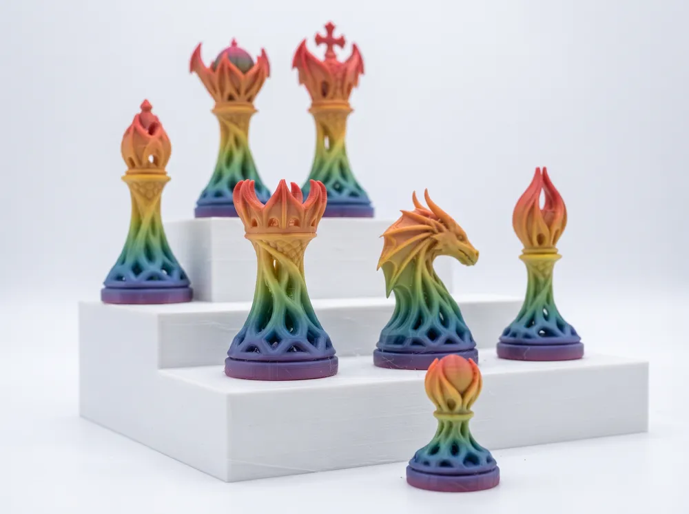 Dragonic Lattice Chess Set, Voronoi Chess Set, photo 3 of 4 - Dragonic Lattice Chess Set, Voronoi Chess Set Board Games & Tabletop