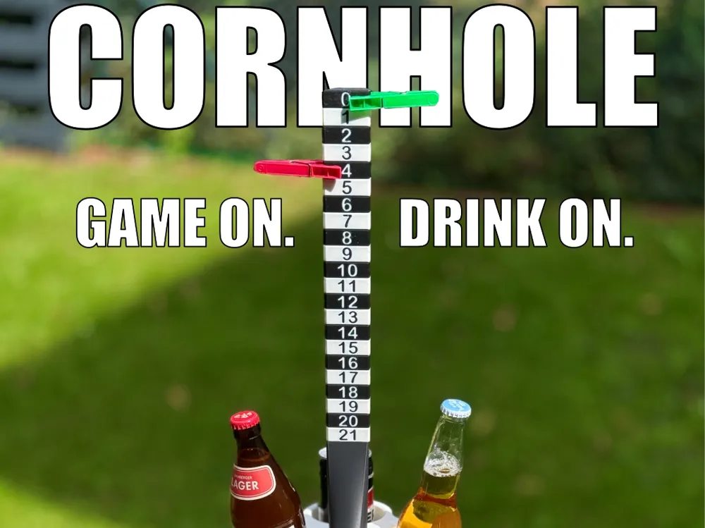 Drink Holder & Cornhole Scoreboard - Garden Party