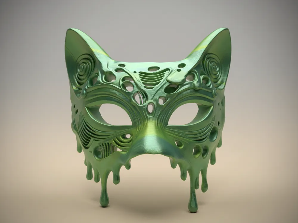 Drippy Kitty Mask / Wall Art